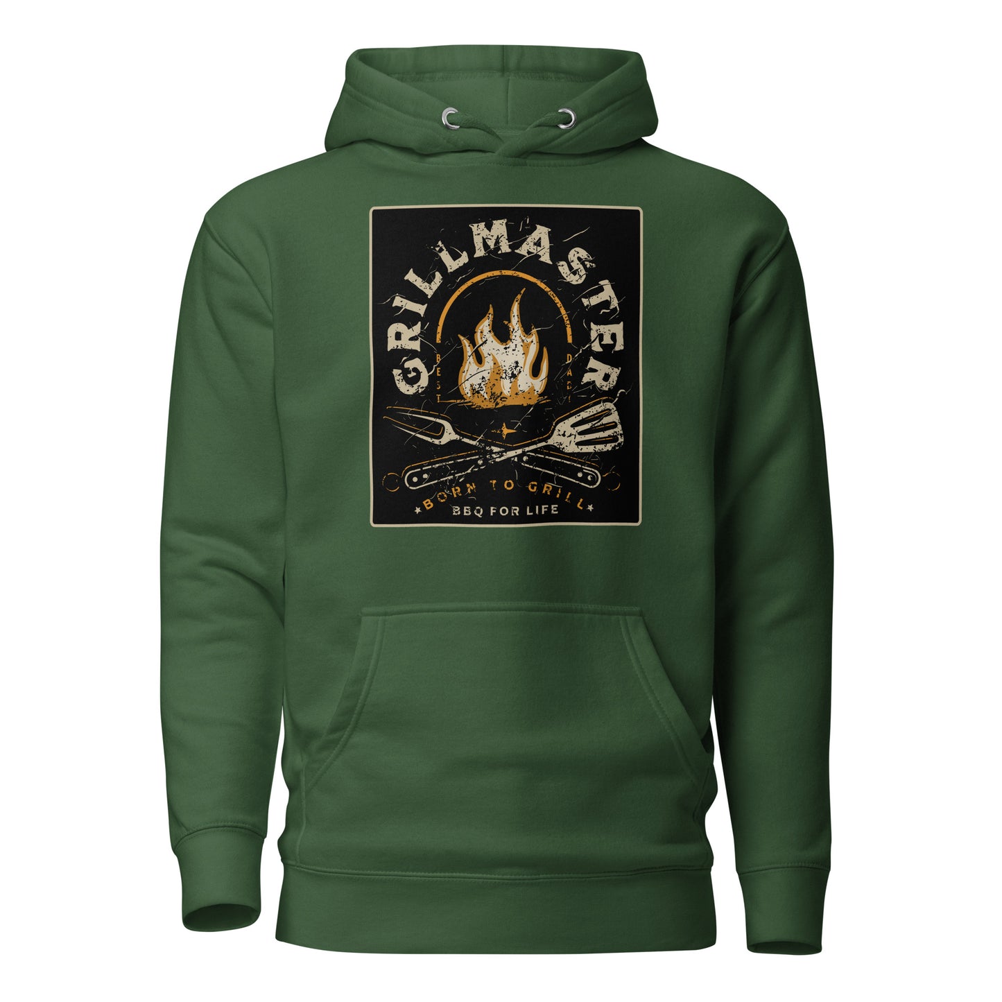 Grillmaster Hoodie for Dad Forest Green