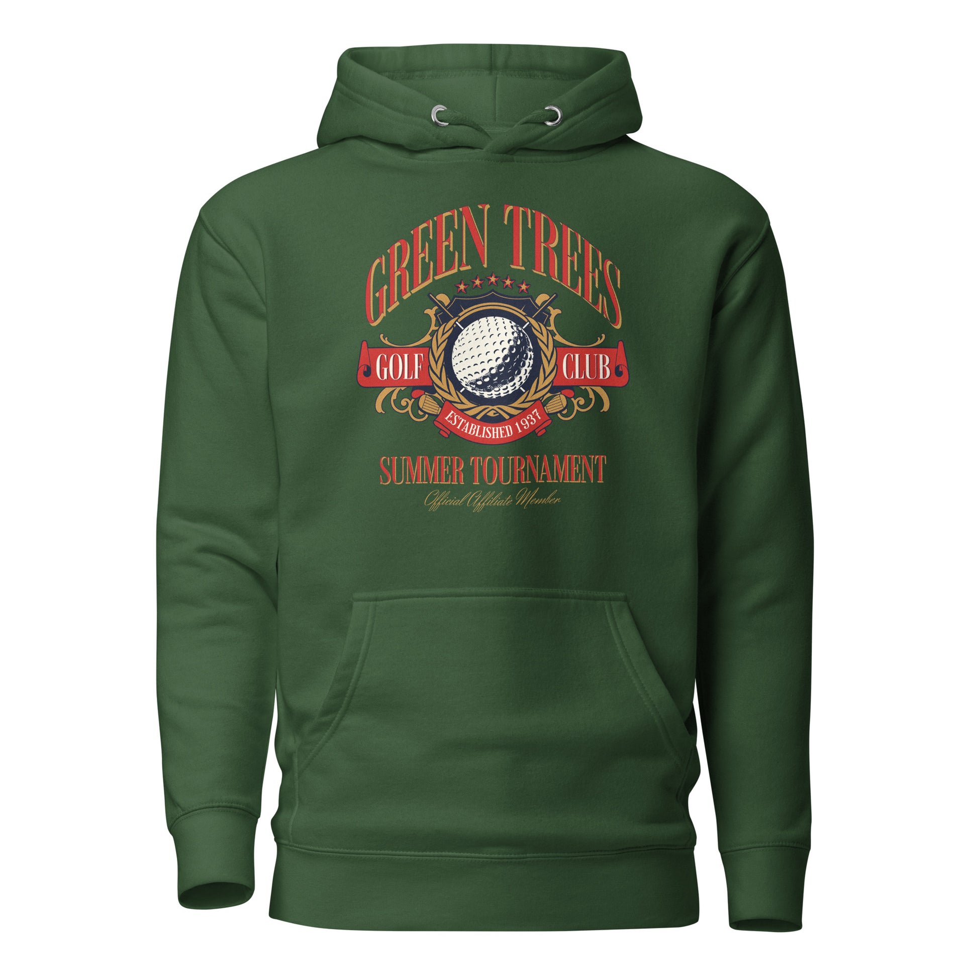 Green Trees Golf Club Hoodie for Dad Forest Green