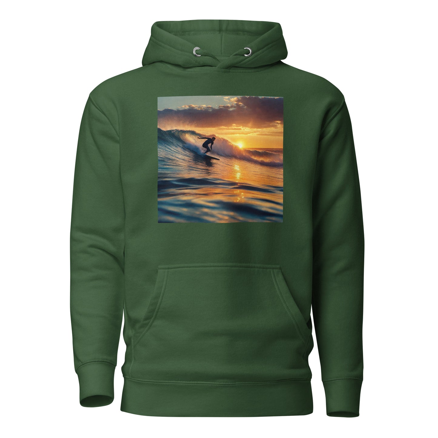 Surfing in the Sunset Men's Hoodie Forest Green