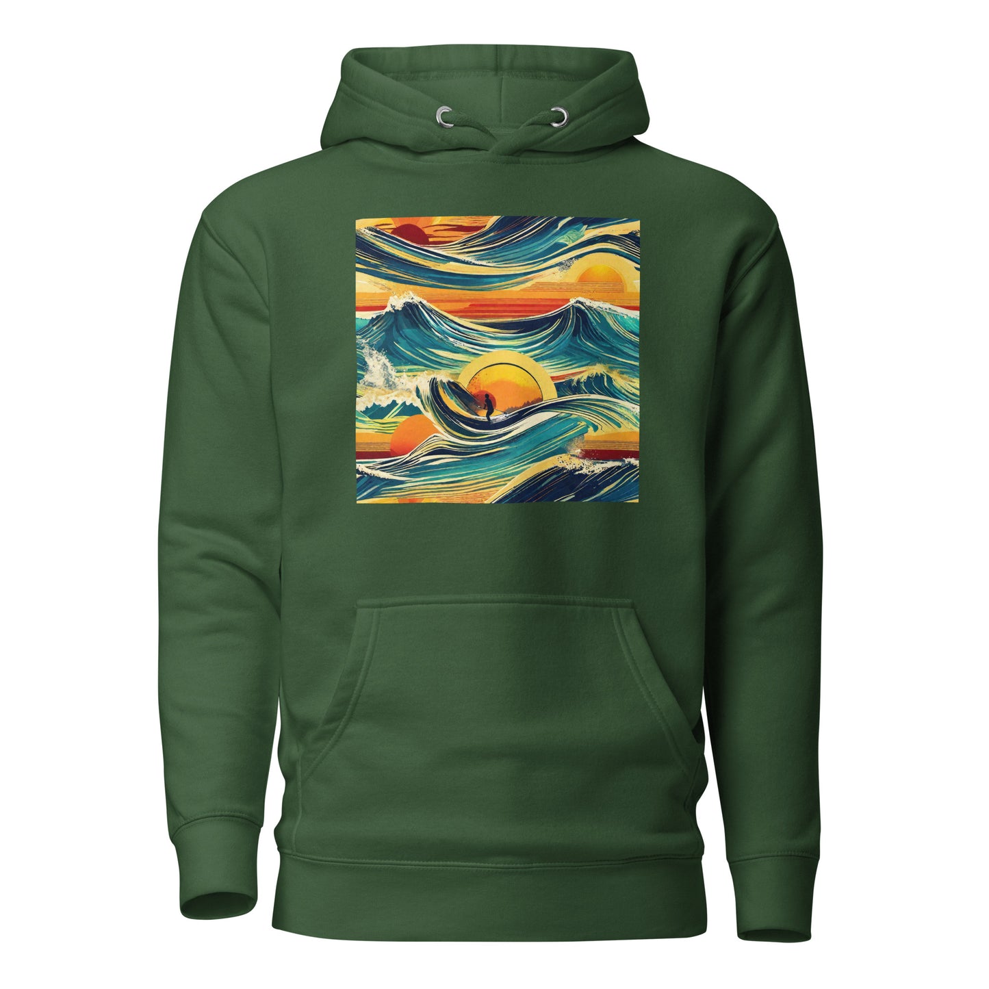 Surf's Up Men's Hoodie Forest Green