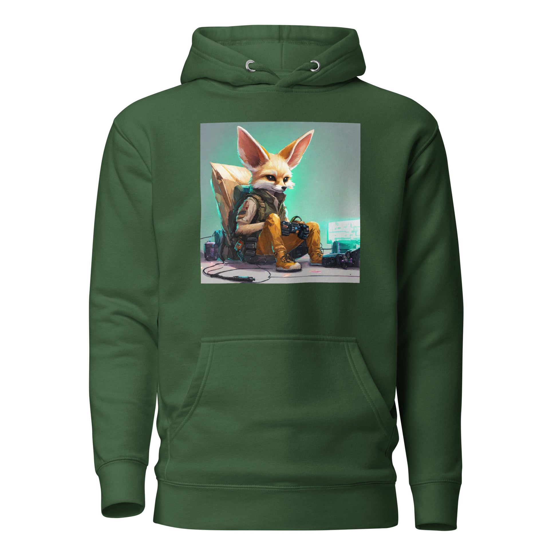 Fennec Fox Men's Gamer Hoodie Forest Green