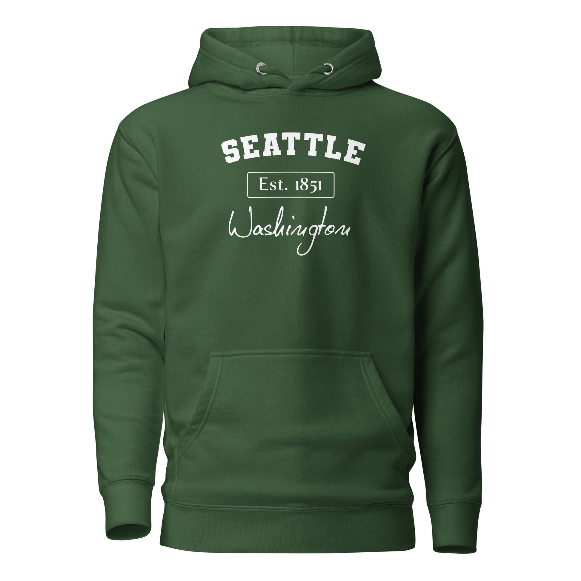 Seattle, Washington Men's Hoodie Forest Green