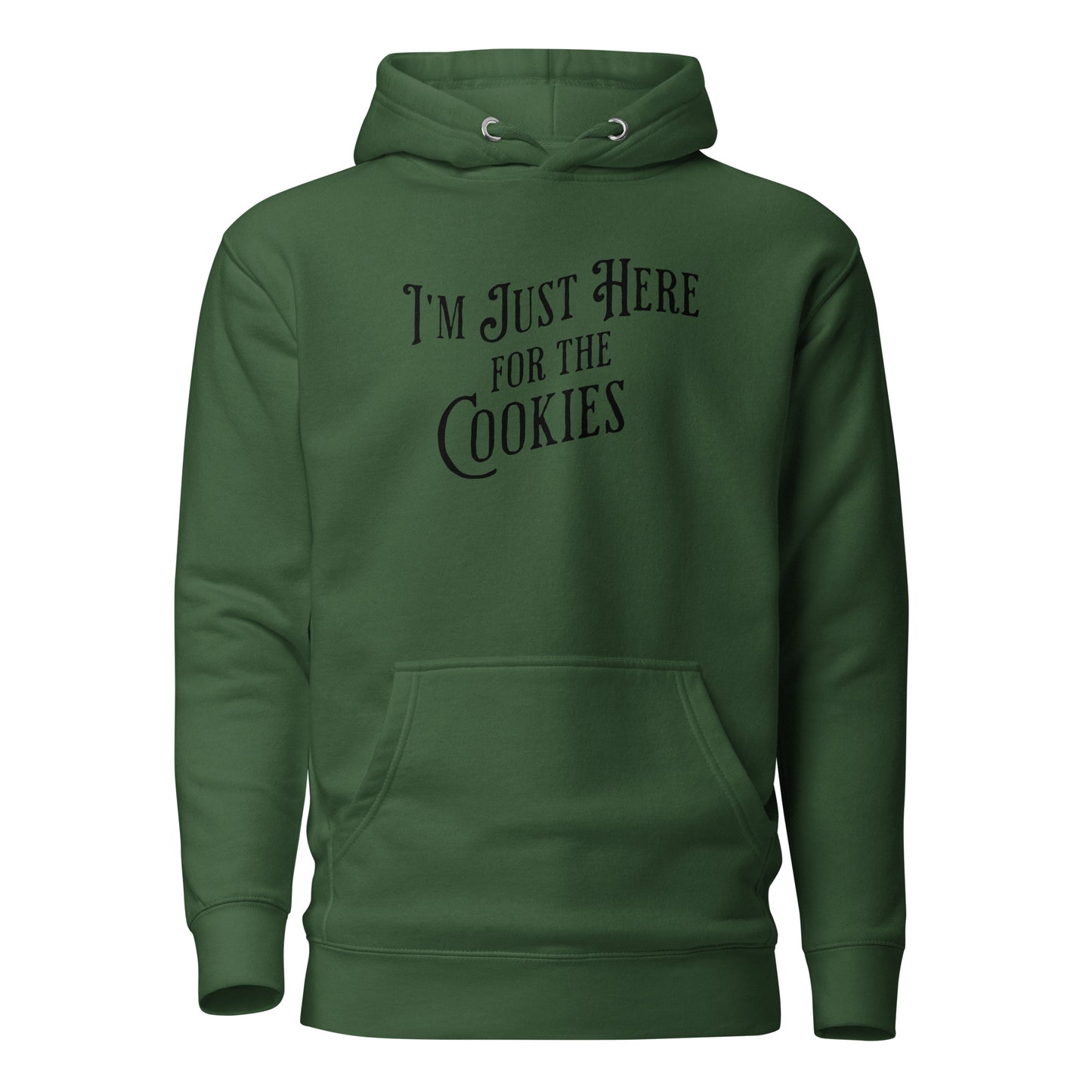 I'm Just Here for the Cookies Men's Christmas Hoodie Forest Green