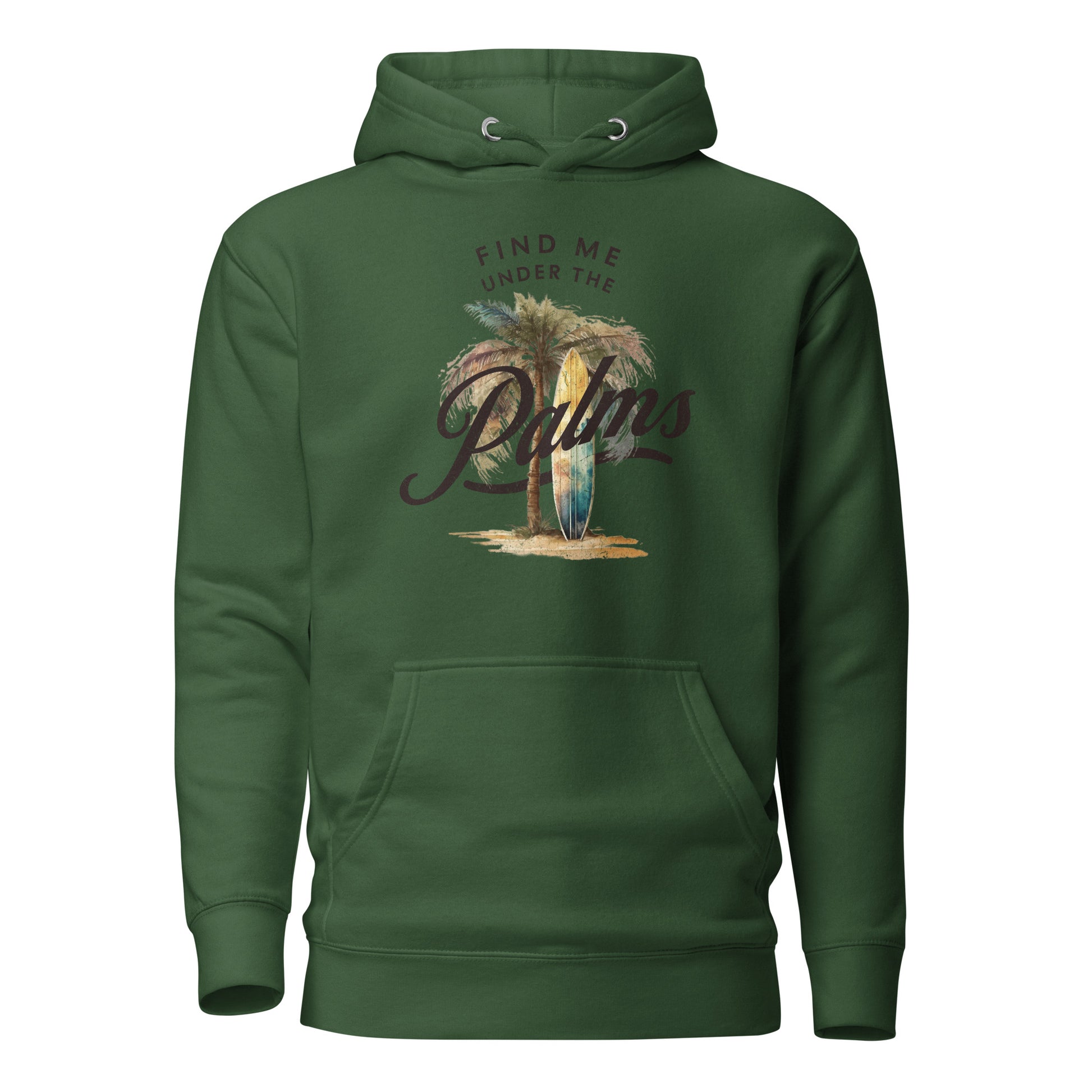 Find Me Under the Palms Men's Summer Hoodie Forest Green