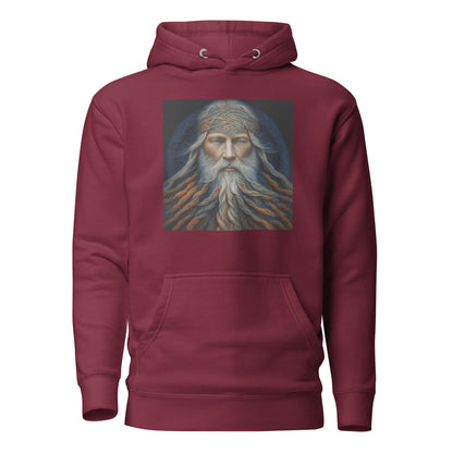 Bearded Wizard Men's Fantasy Hoodie Maroon