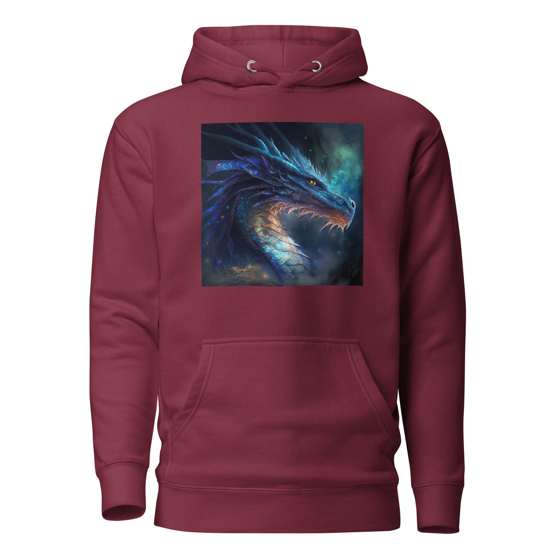 Blue Dragon Men's Fantasy Hoodie Maroon