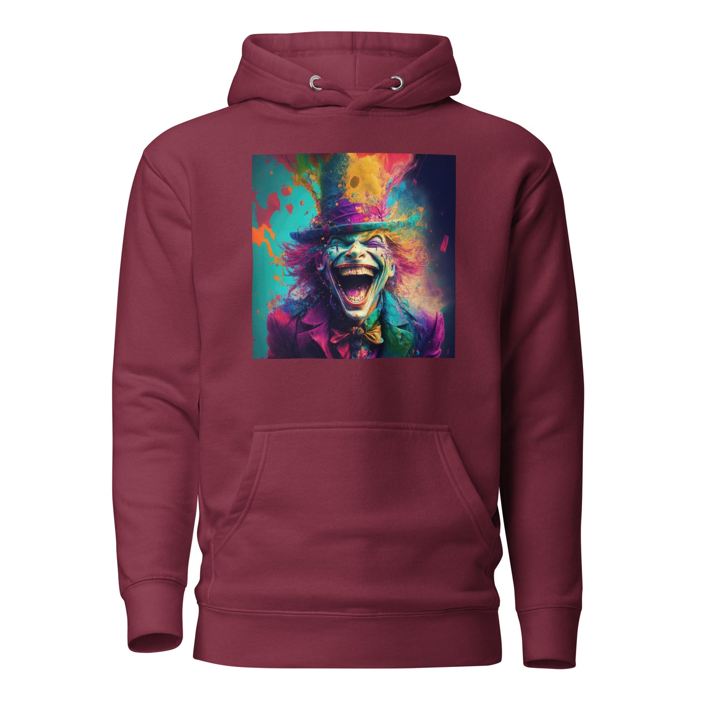 Crazy Mad Hatter Men's Alice in Wonderland Hoodie Maroon