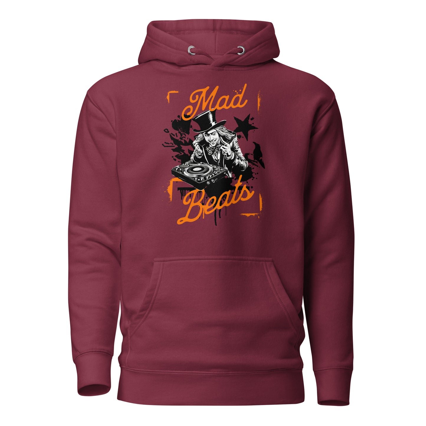 Mad Beats Mad Hatter Men's Hoodie Maroon