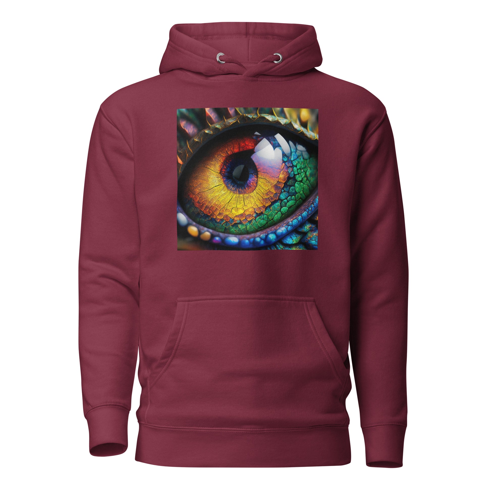 Dragon's Eye Men's Fantasy Hoodie Maroon