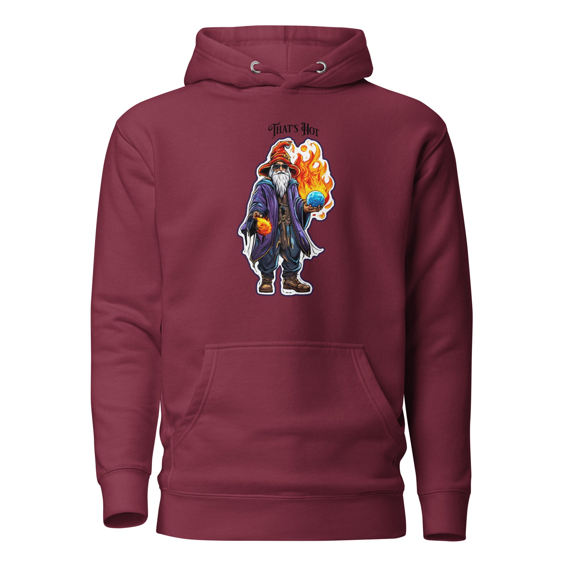 That's Hot Wizard Men's Funny Hoodie Maroon