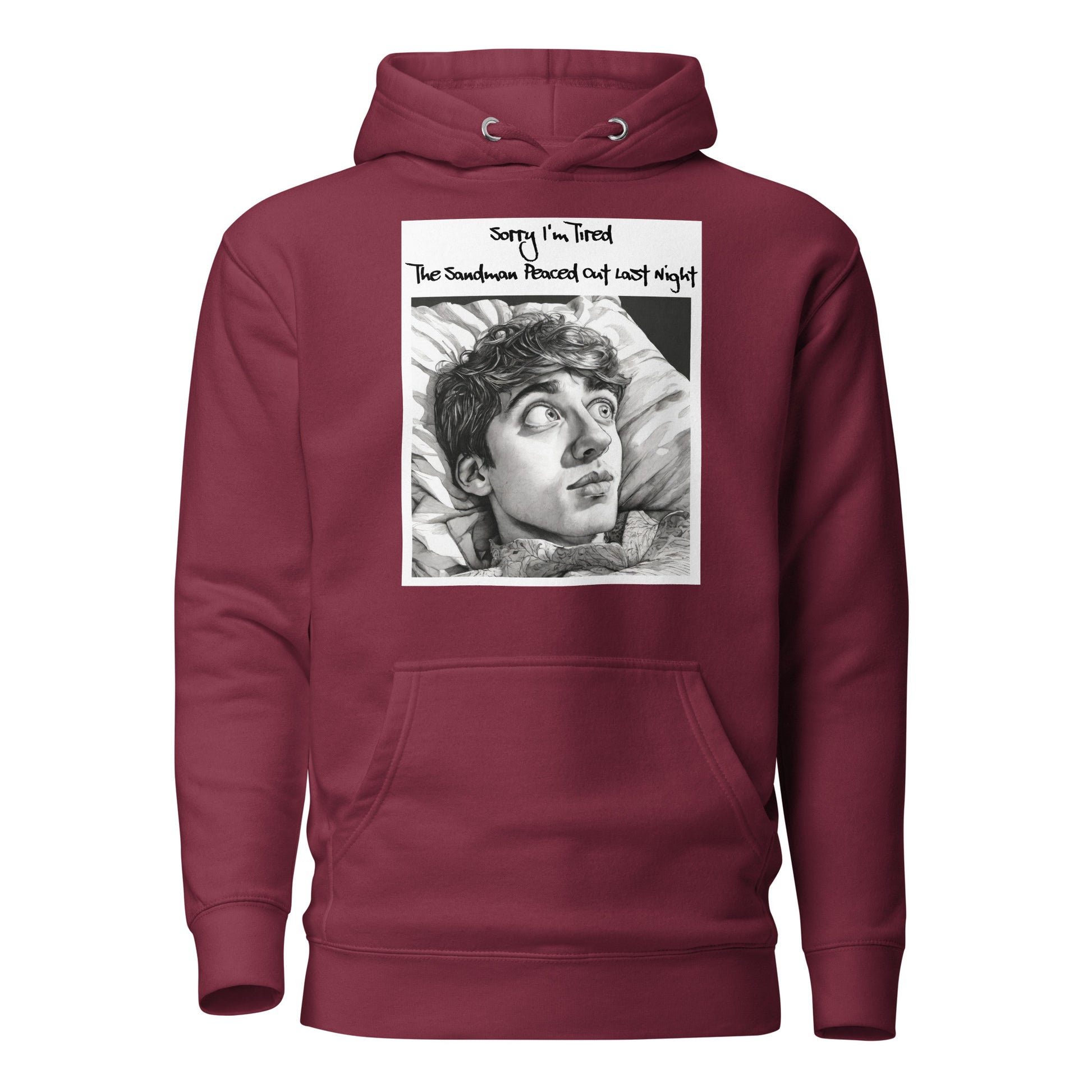 Sandman Peaced Out Men's Funny Hoodie Maroon