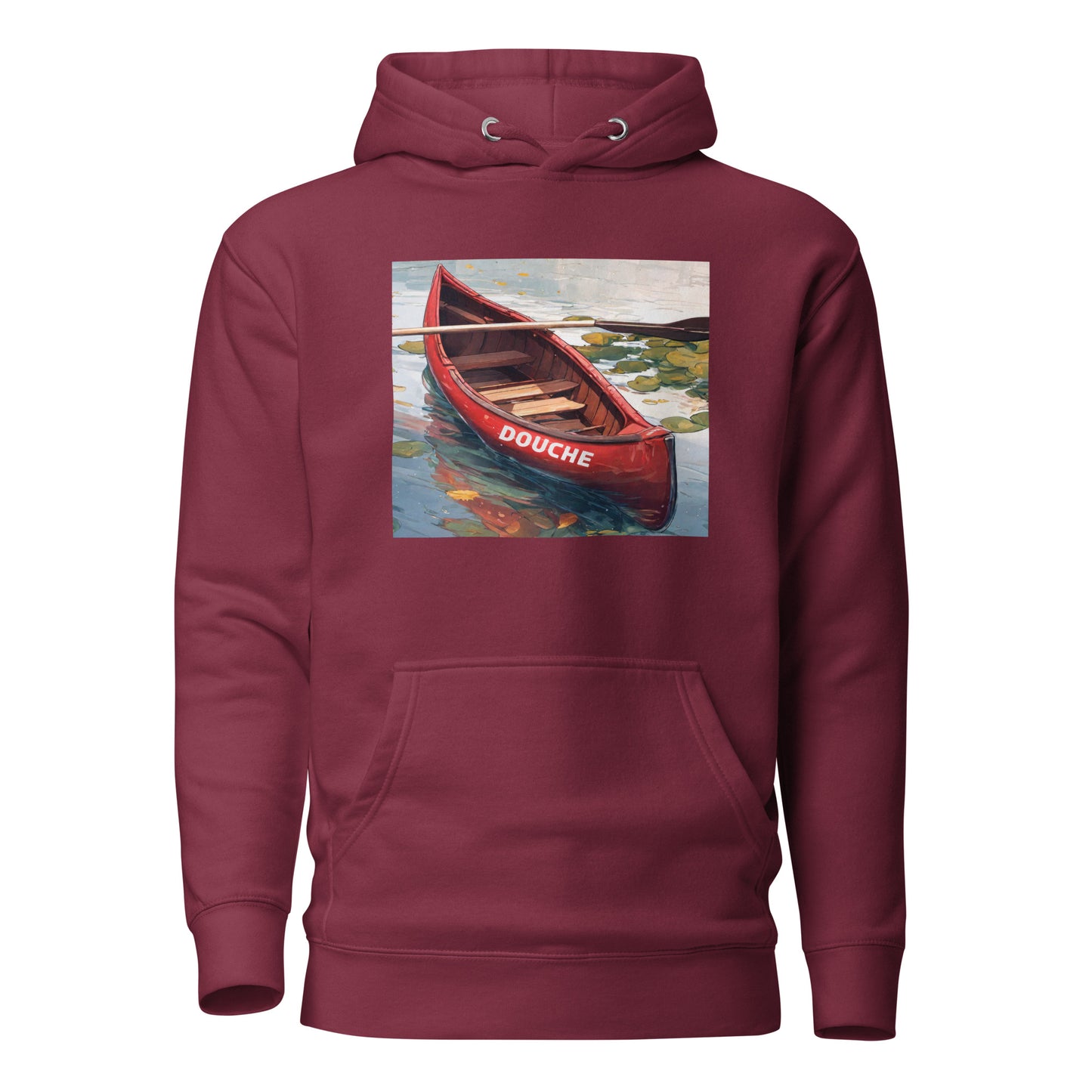 Douche Canoe Men's Funny Hoodie Maroon