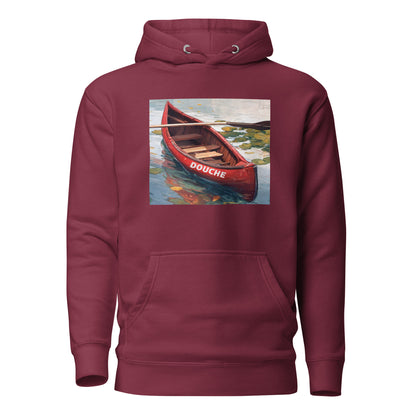 Douche Canoe Men's Funny Hoodie Maroon