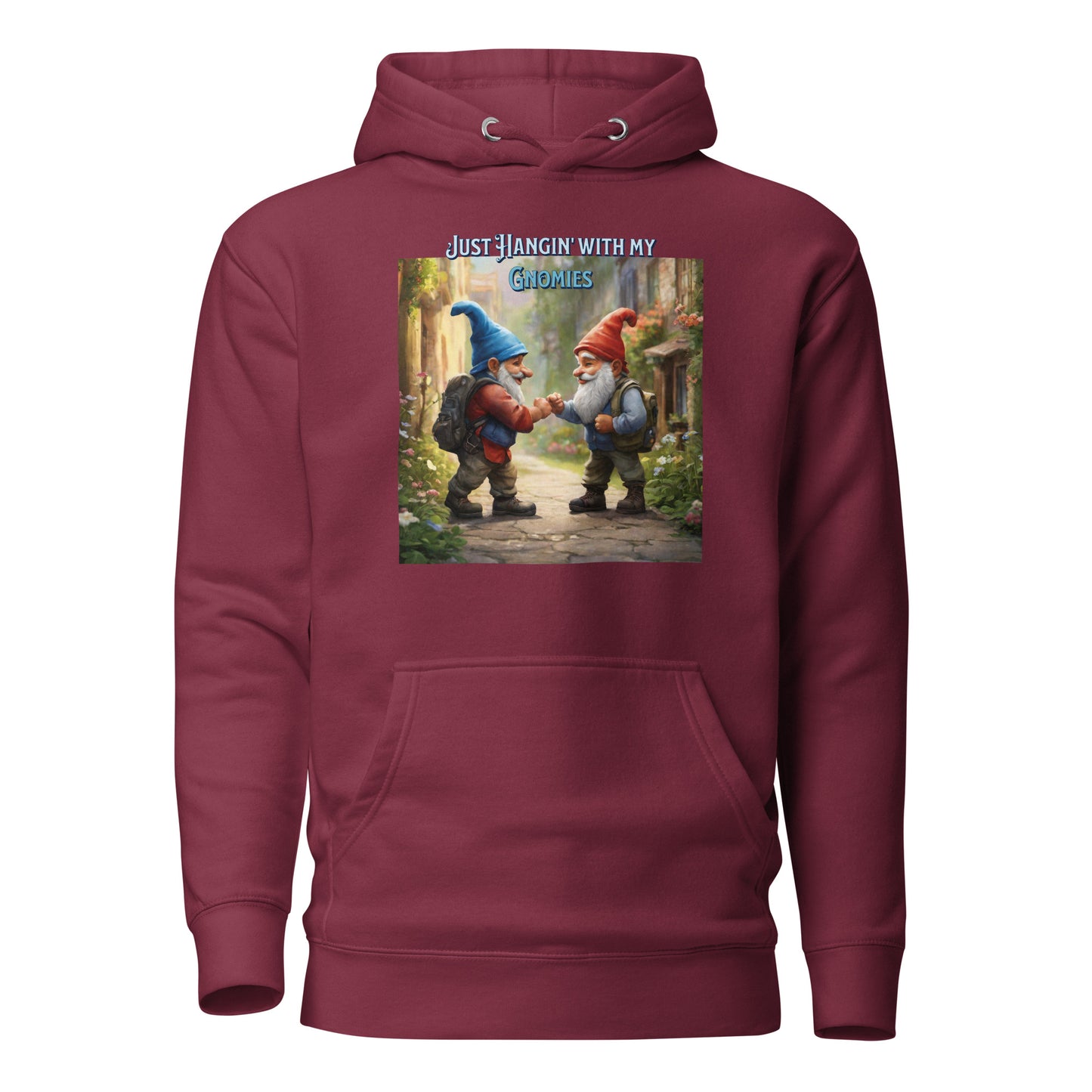 Just Hangin' with my Gnomies Men's Funny Hoodie Maroon