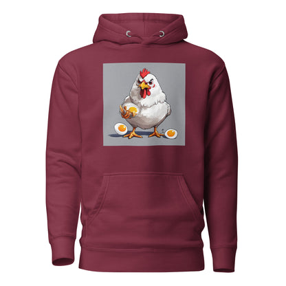 Cannibalistic Chicken Men's Funny Hoodie Maroon