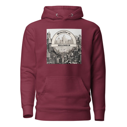 Welcome to YOLOmbia Men's Funny Hoodie Maroon