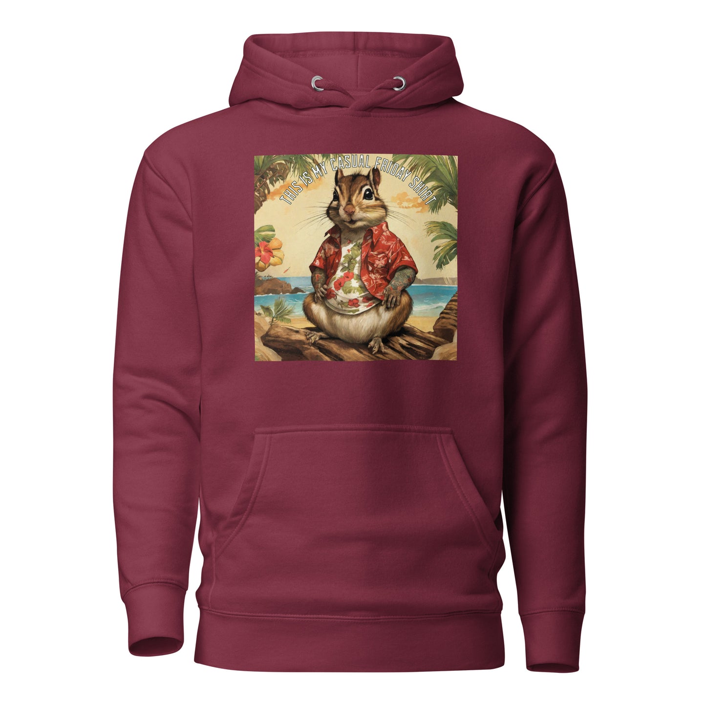 Casual Friday Squirrel Men's Funny Hoodie Maroon