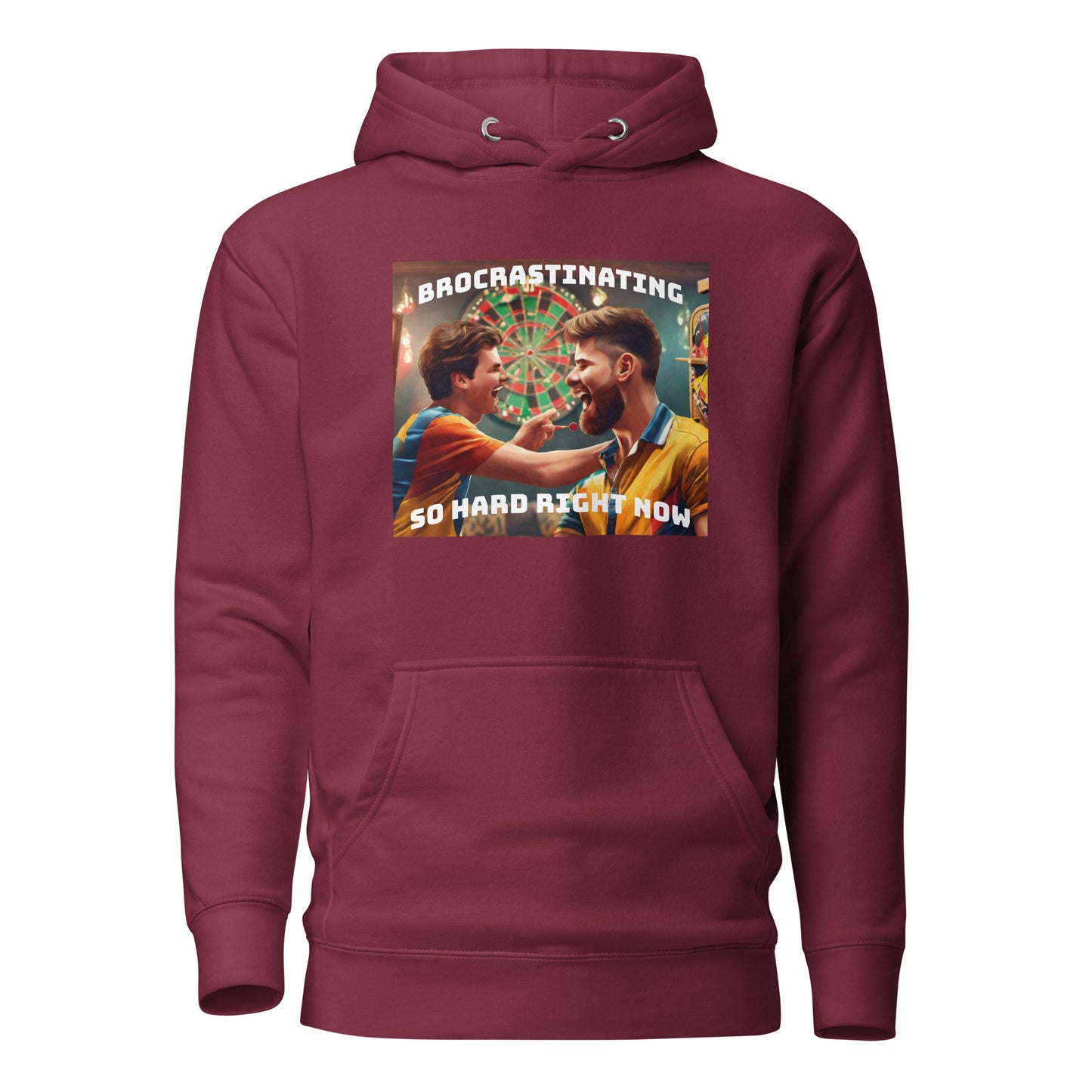 Brocrastinating Men's Funny Hoodie Maroon