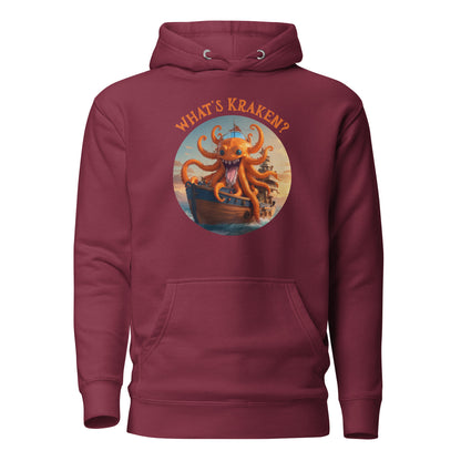 What's Kraken Men's Funny Hoodie Maroon