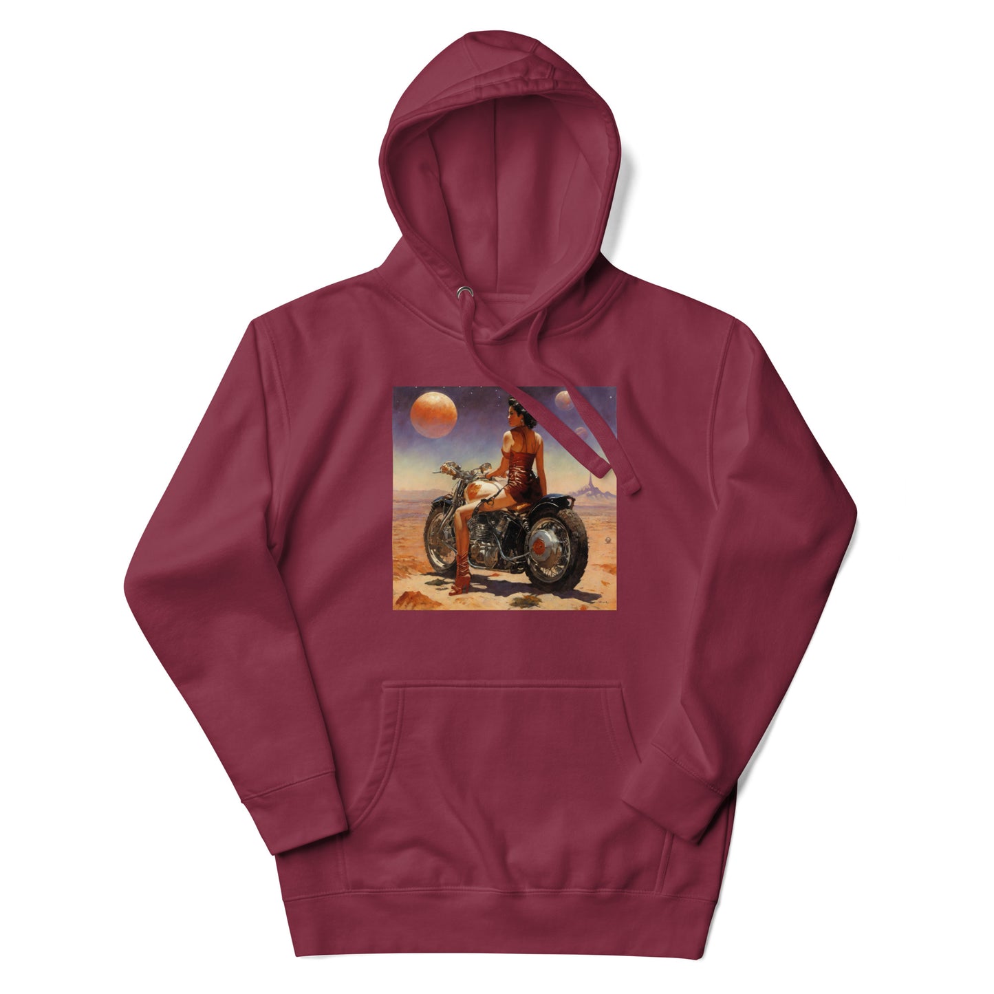 Biker Babe in Space Men's Sci-Fi Hoodie