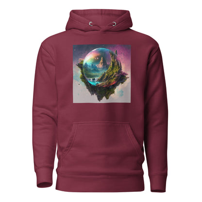 Bubble in Space Men's Sci-Fi Hoodie Maroon