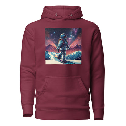 Snowboarding Astronaut Men's Hoodie Maroon