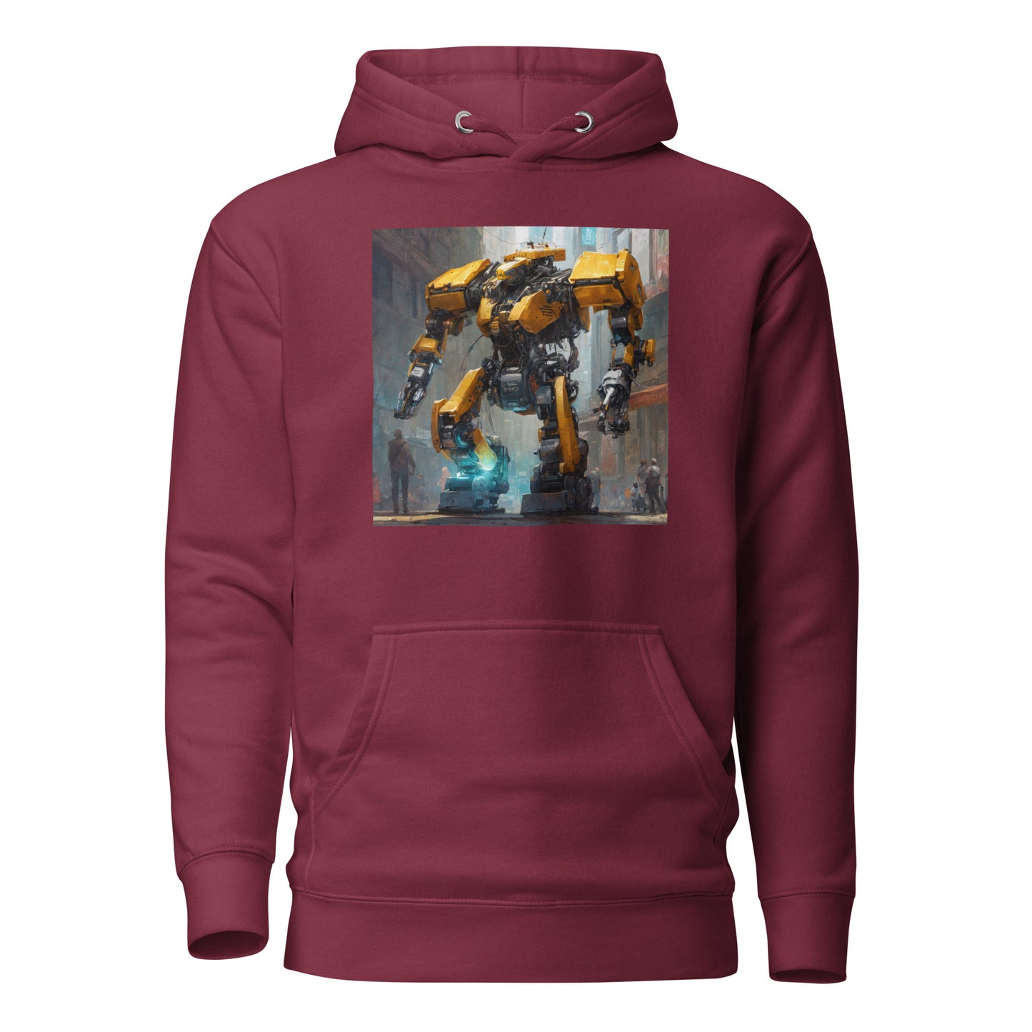 Yellow Mechanical Marvel Men's Hoodie Maroon