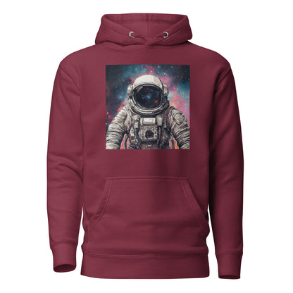 Galactic Astronaut Men's Pullover Sweatshirt Hoodie Maroon