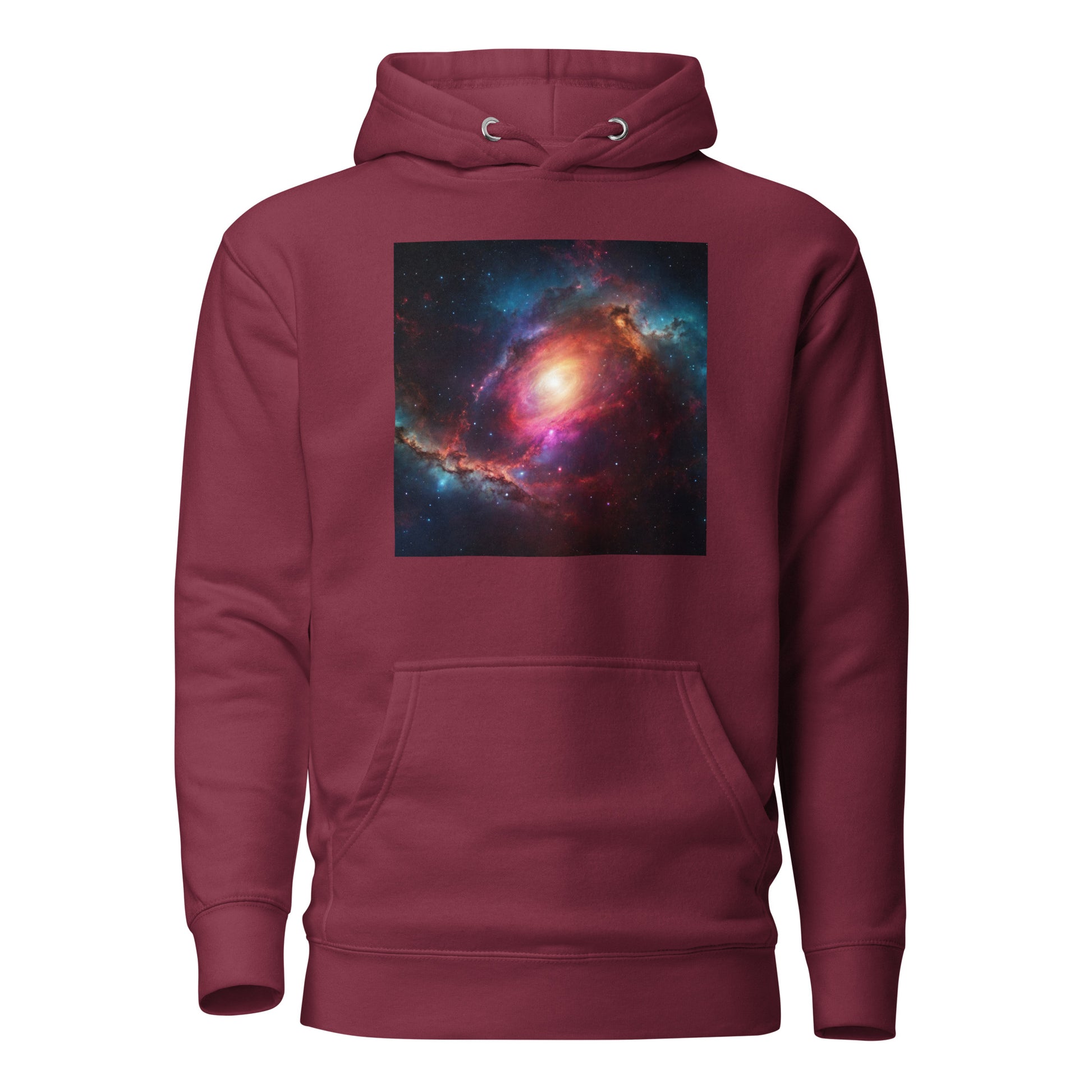 Cosmic Expanse Men's Outer Space Hoodie Maroon