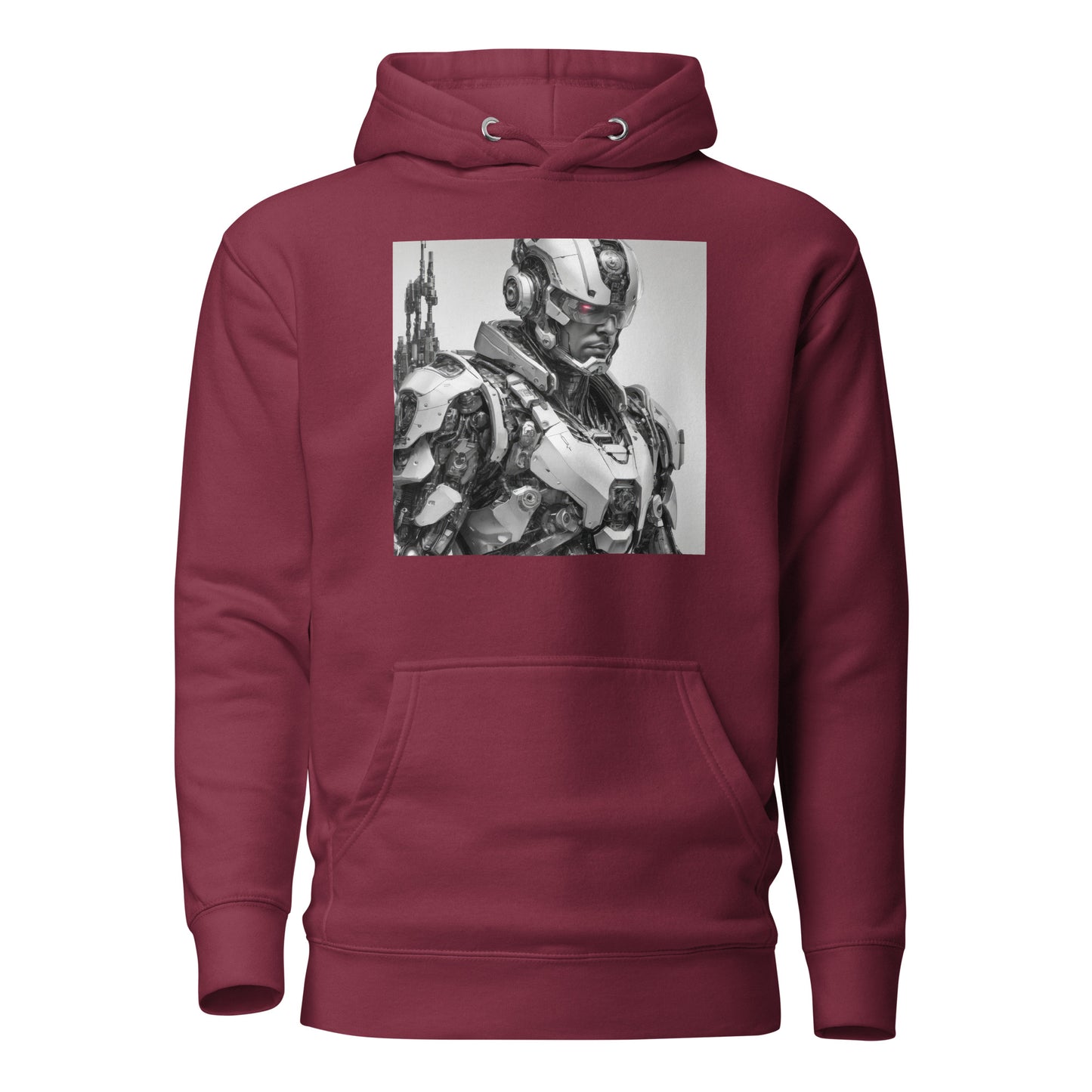 Man of Circuits Men's Sci-Fi Hoodie Maroon