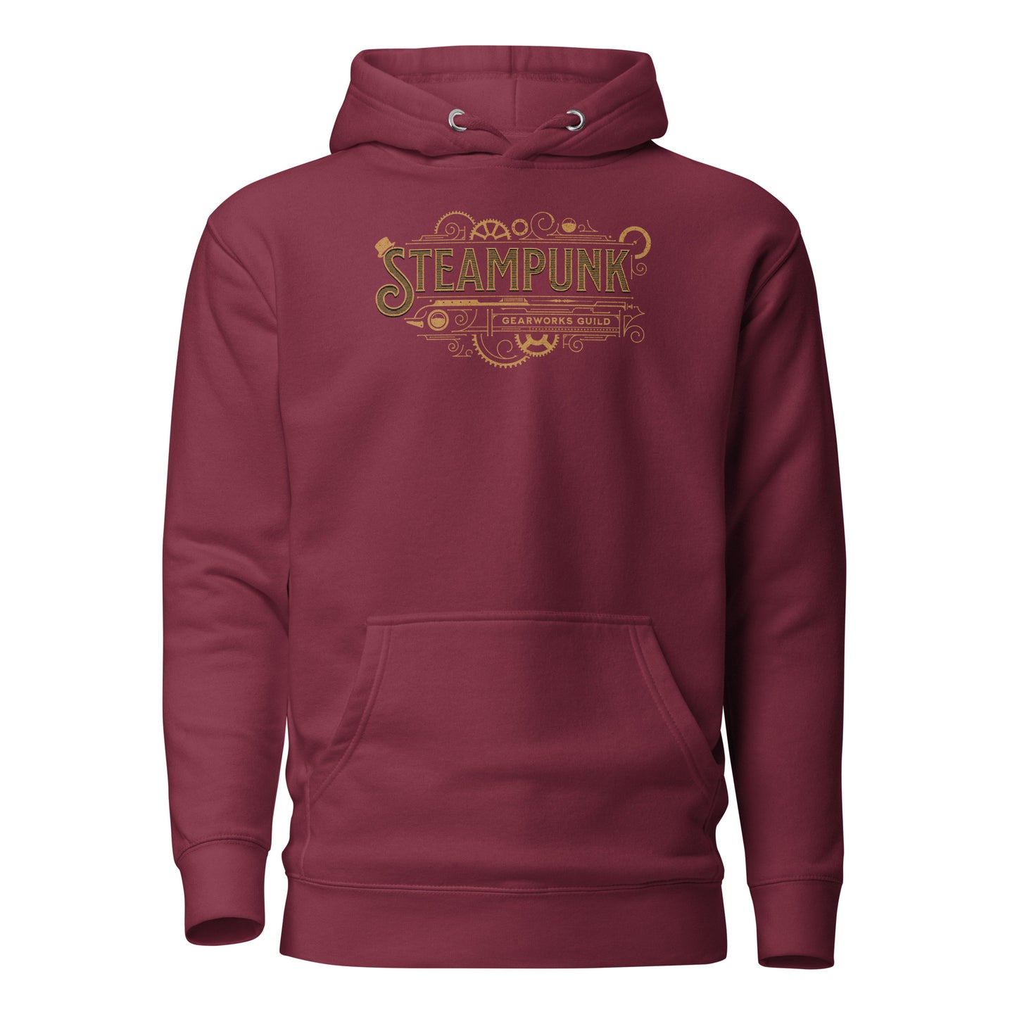 Steampunk Gearworks Guild Men's Hoodie Maroon