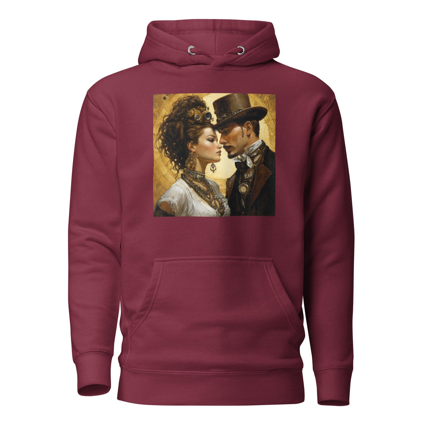 Steampunk Love Men's Hoodie Maroon