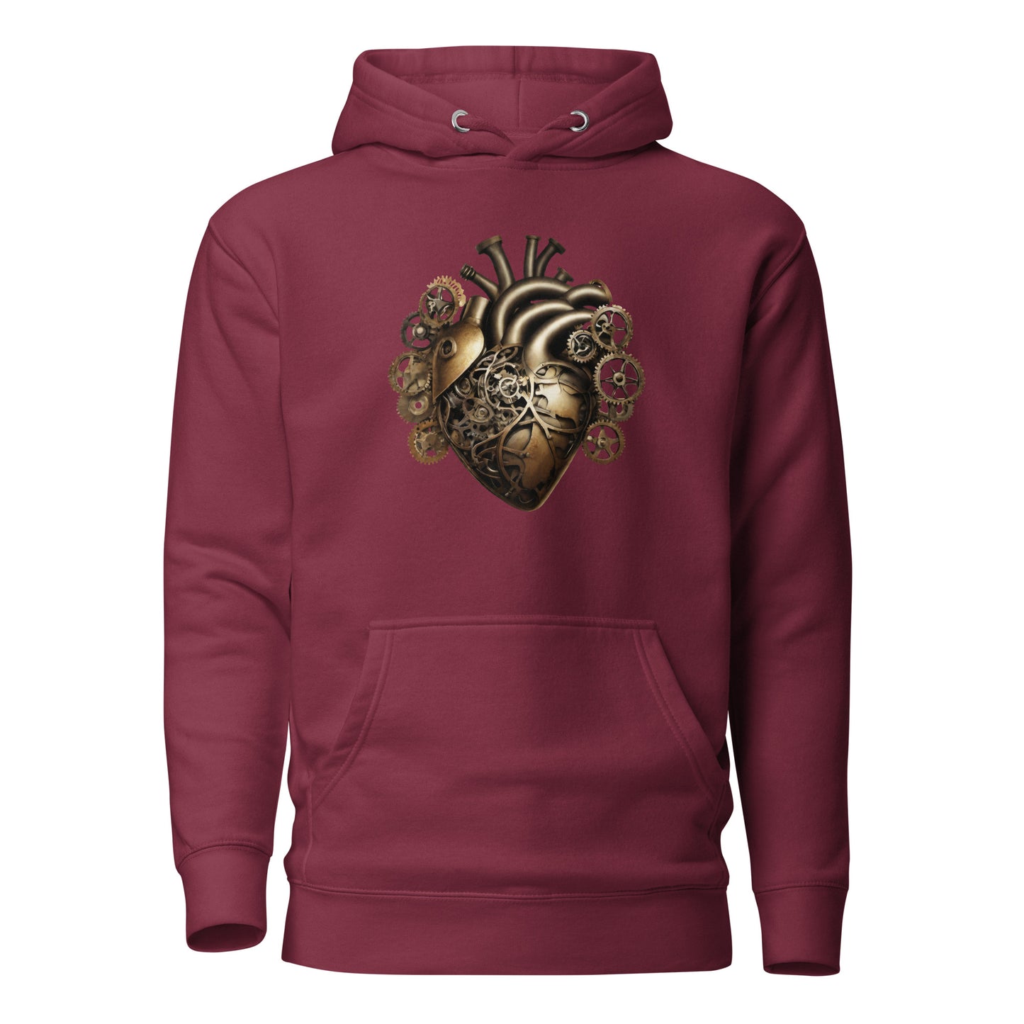 Gear & Valve Men's Steampunk Hoodie Maroon