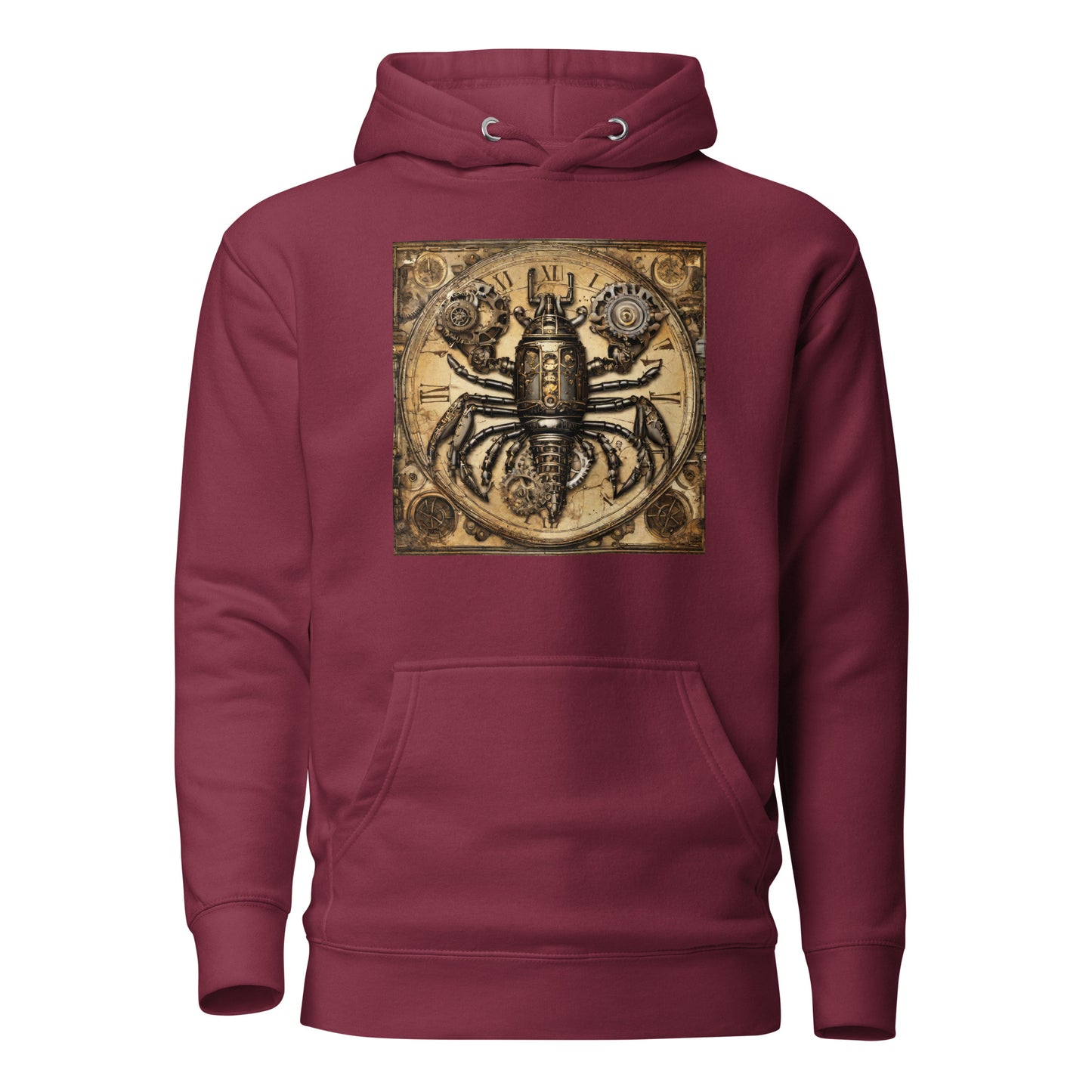 Mechanical Lobster Men's Steampunk Hoodie Maroon