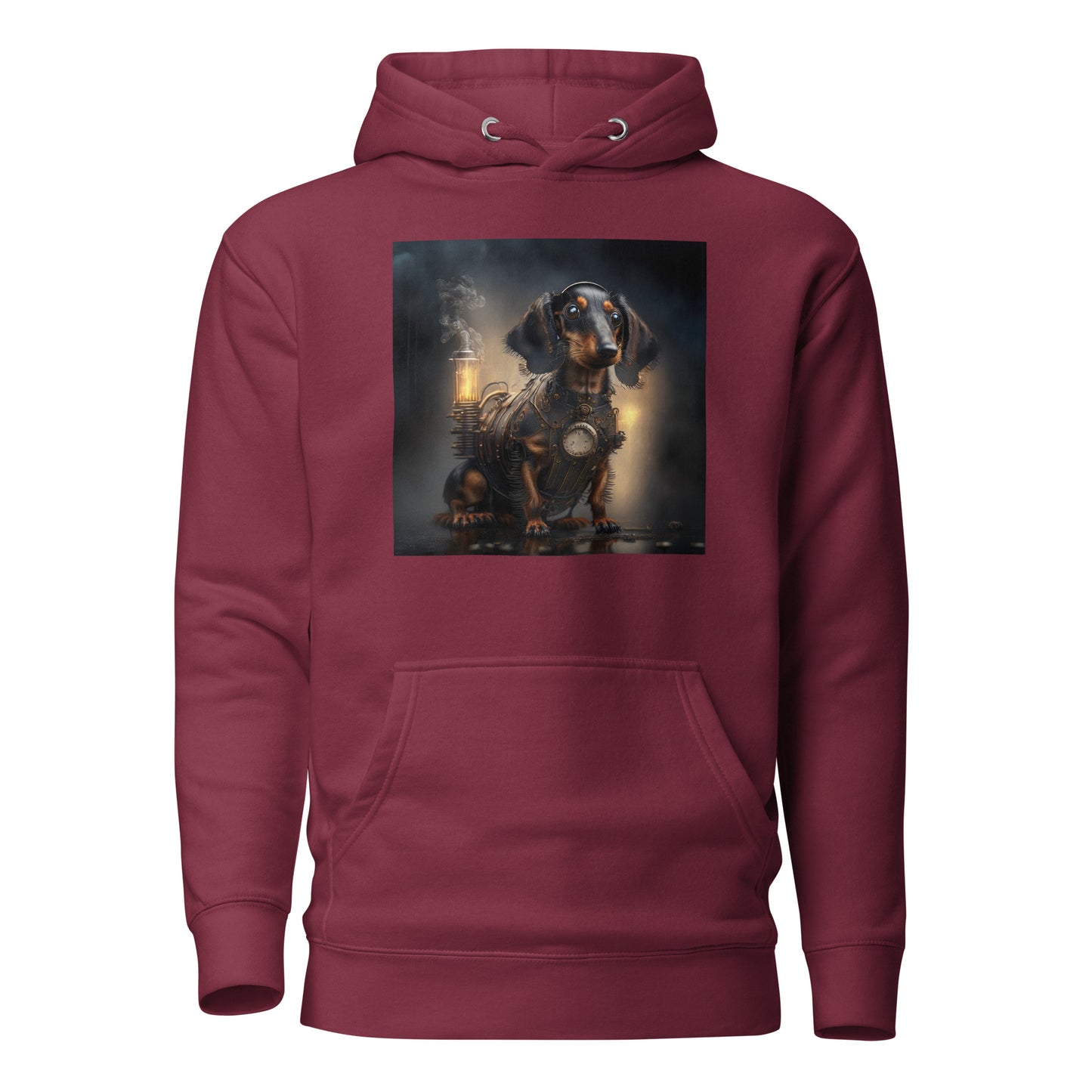 Pump Powered Pooch Men's Steampunk Hoodie Maroon