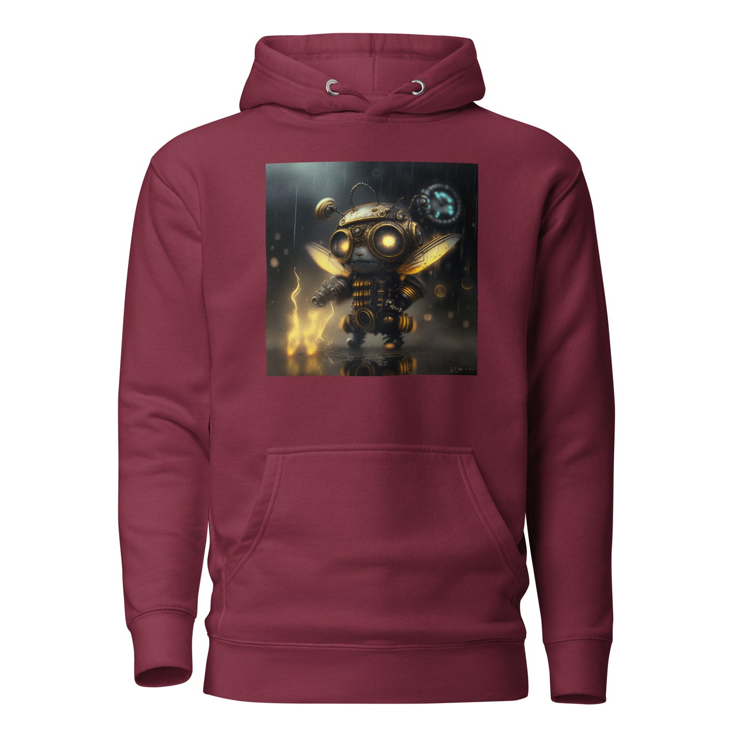 Bold Bee Men's Steampunk Hoodie Maroon