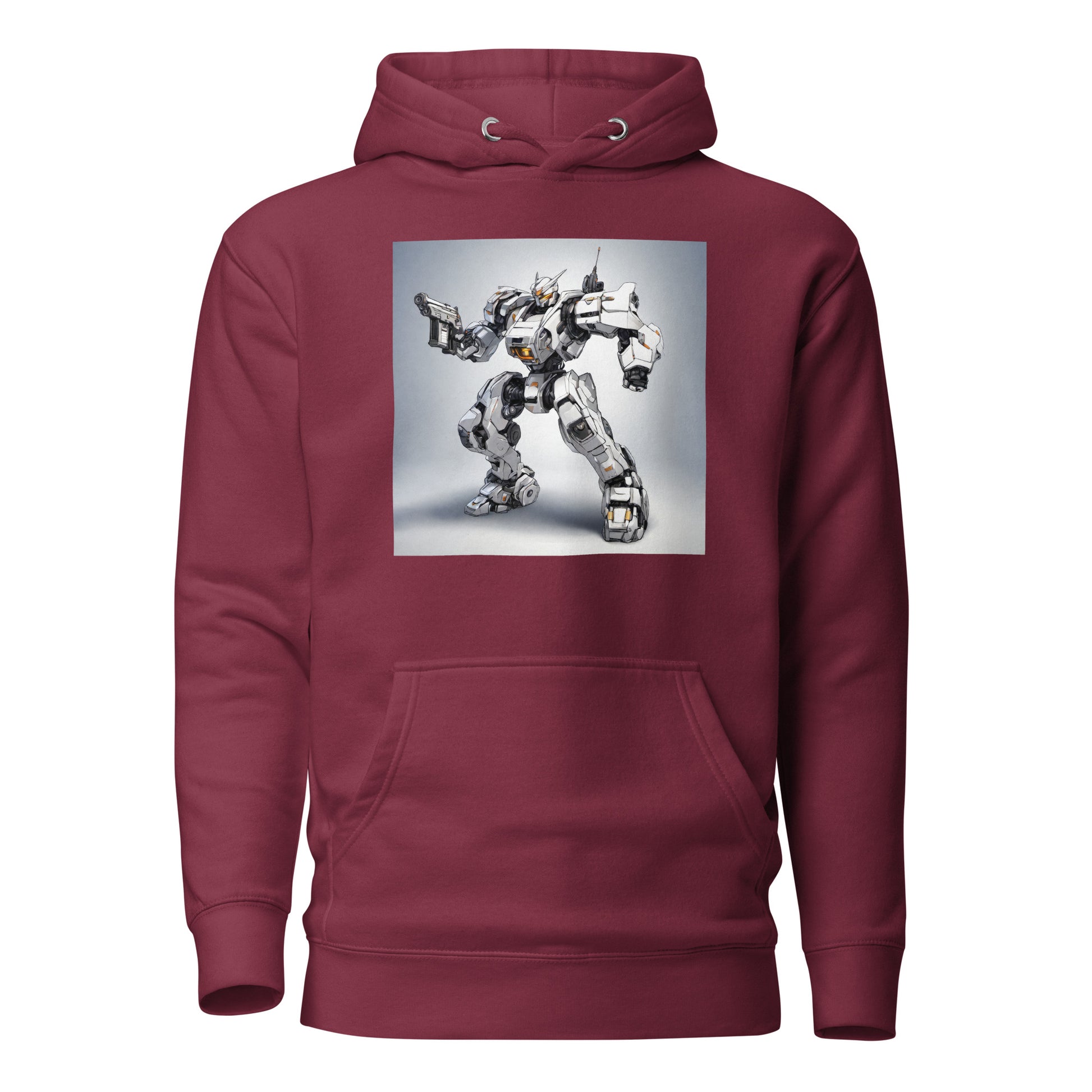 Cybernetic Machine Men's Anime Hoodie Maroon