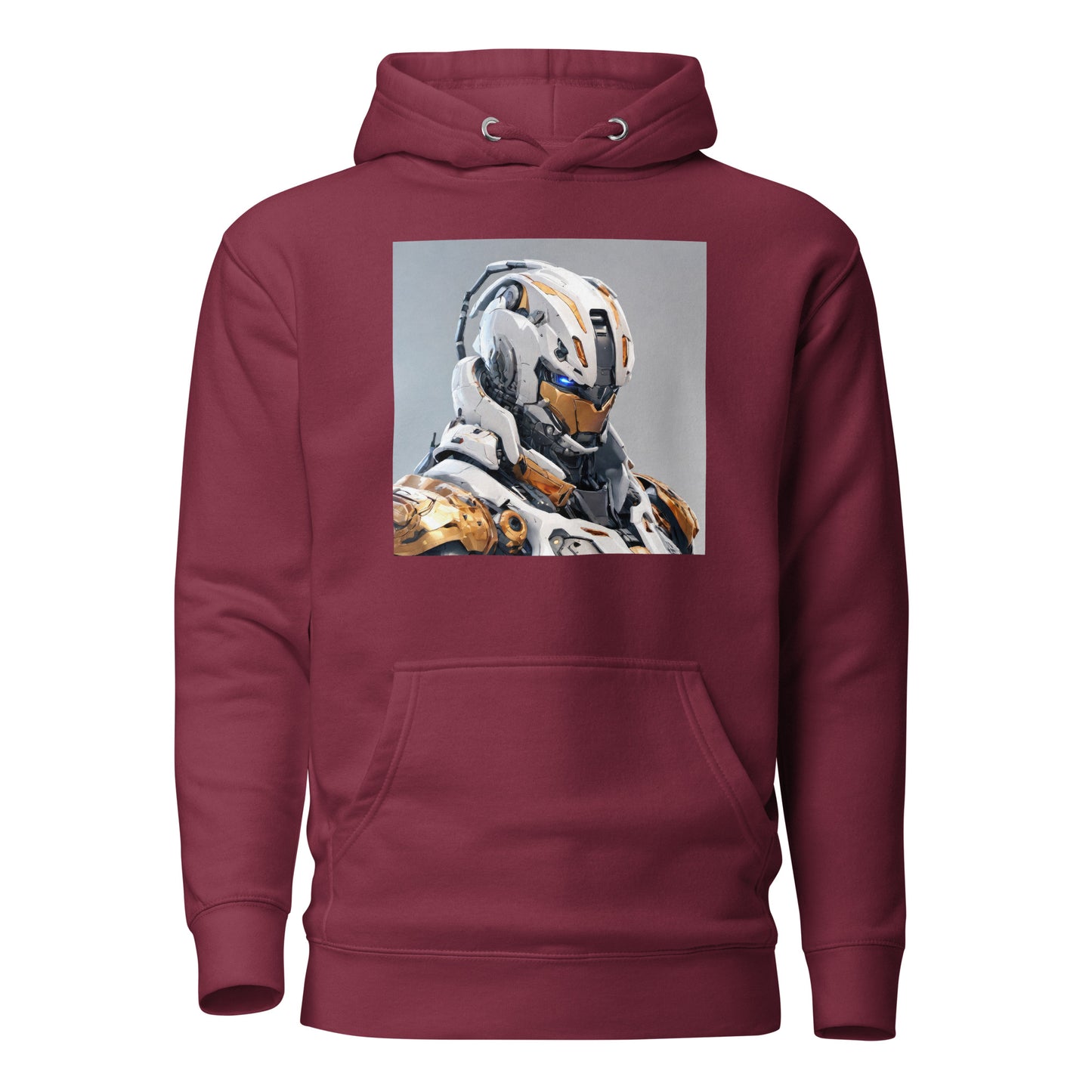 AI Droid Men's Sci-Fi Hoodie Maroon