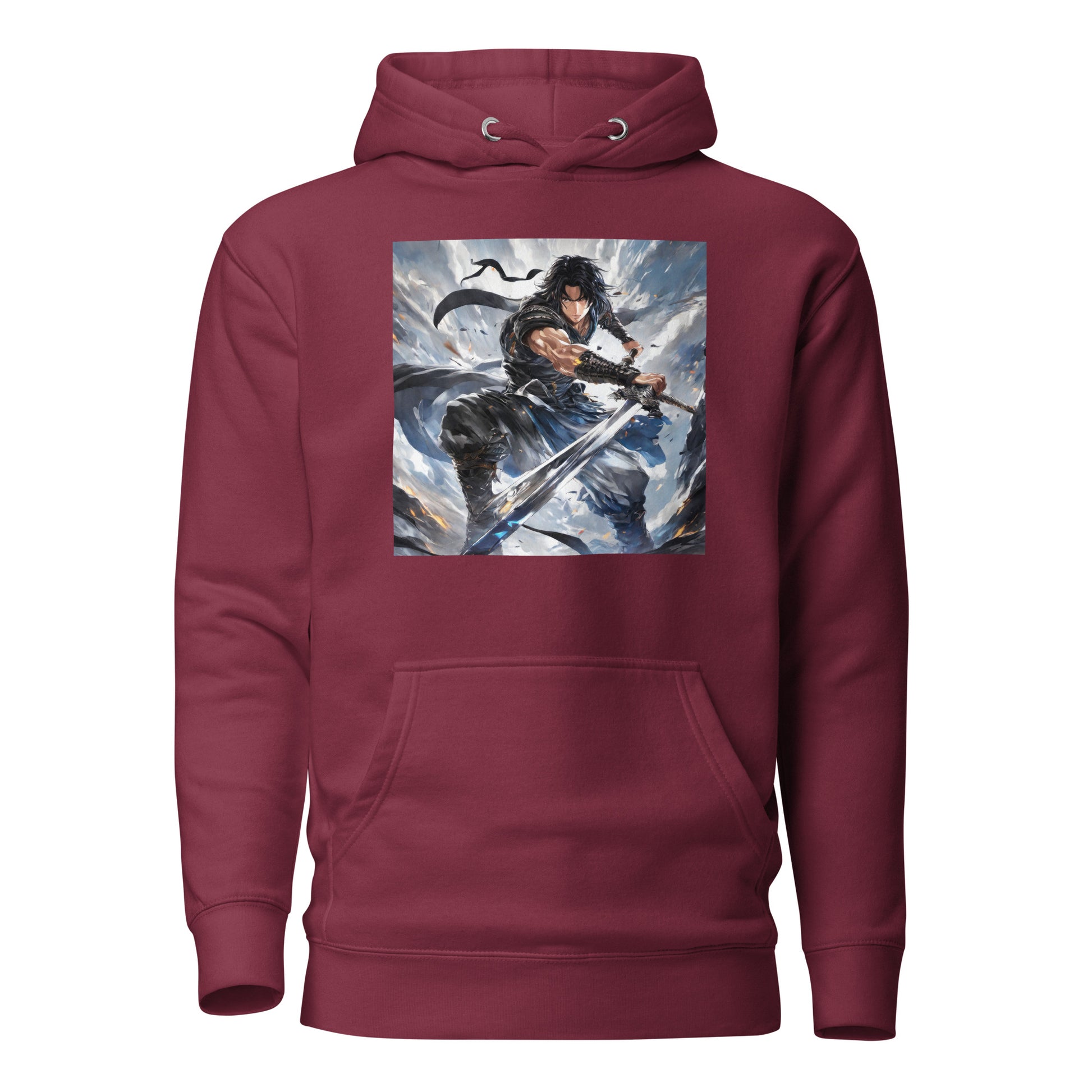 Victory is Mine Men's Anime Hoodie Maroon