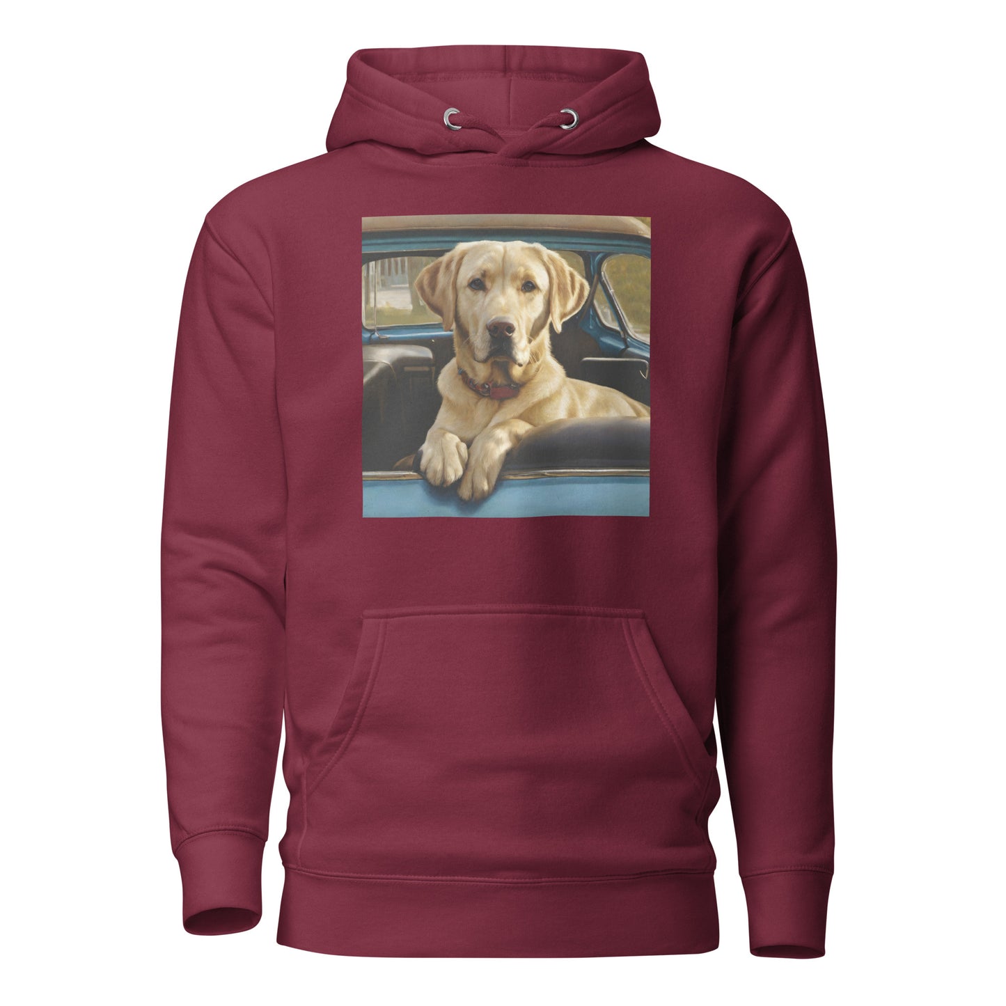 Best Buddy in Truck Men's Golden Lab Graphic Hoodie Maroon