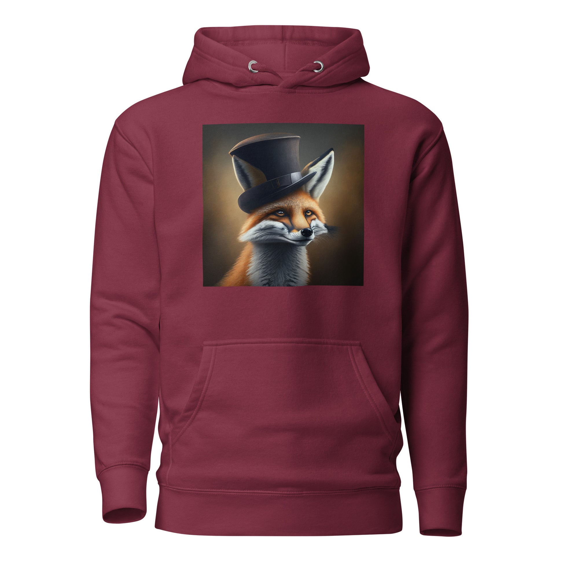 Dapper Fox Men's Graphic Hoodie Maroon