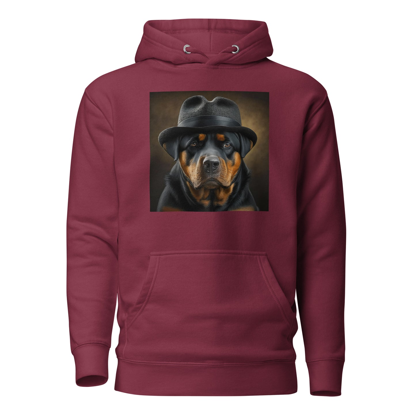 Rotty Boss Dog Men's Graphic Hoodie Maroon