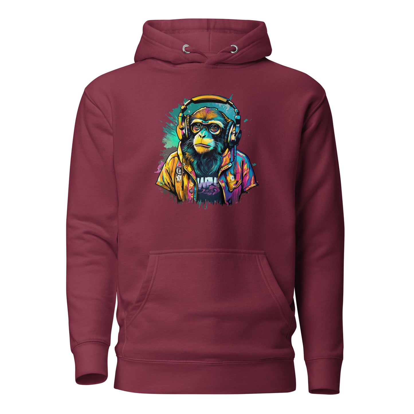 Monkey Music Men's Hoodie Maroon