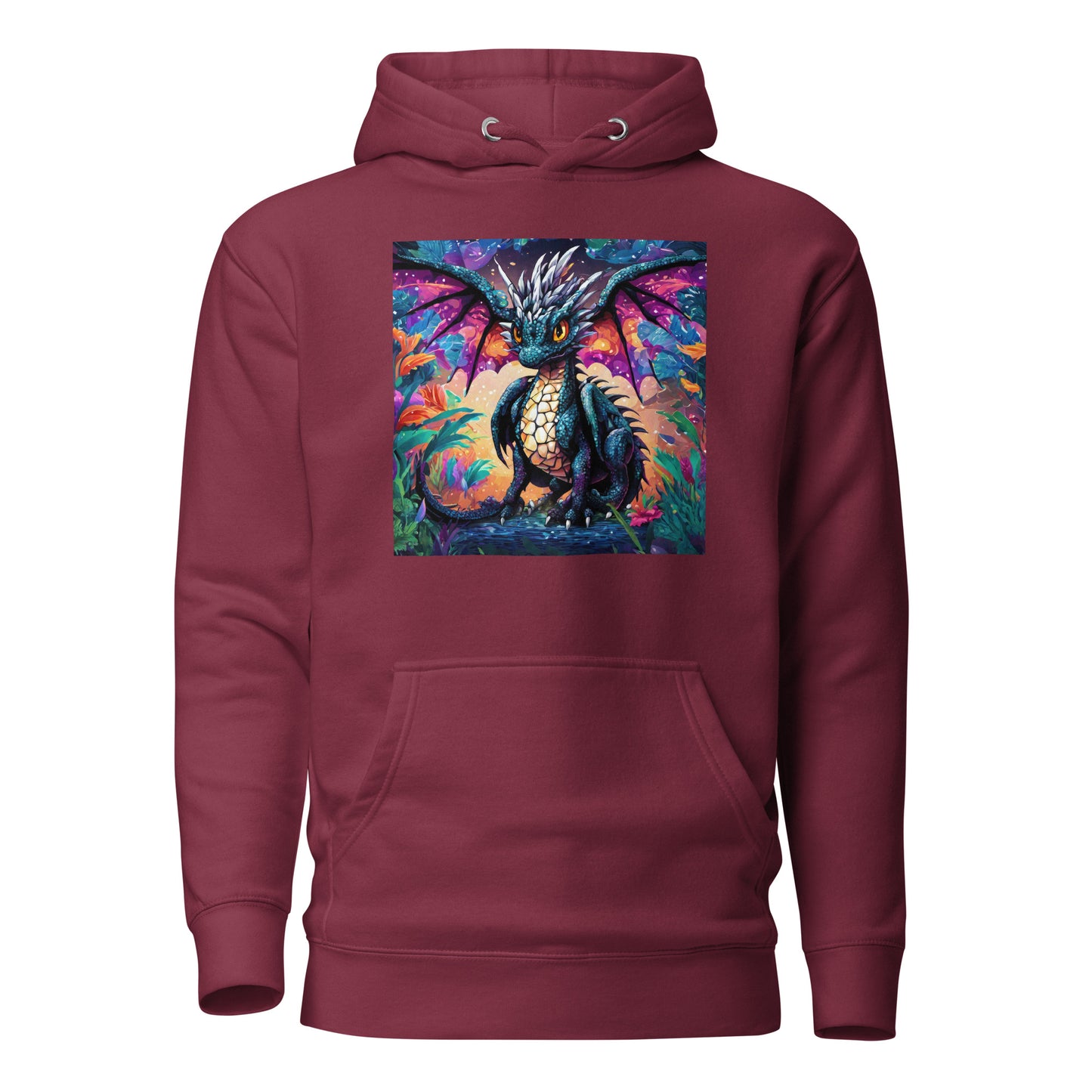 Pixel Dragon Men's Hoodie Maroon