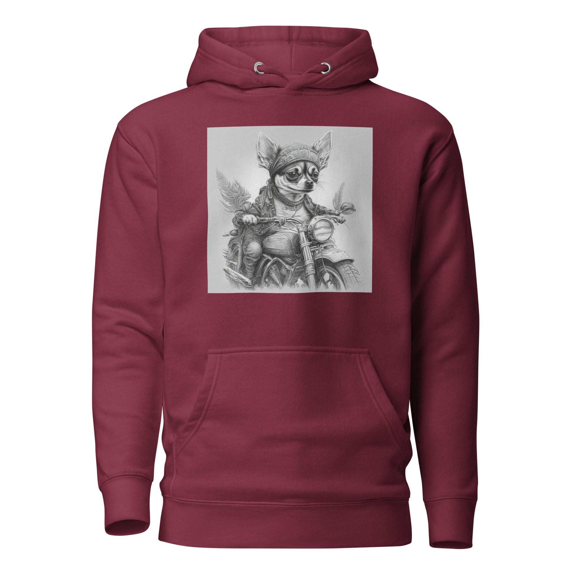 Tiny Speedster Chihuahua Men's Hoodie Maroon