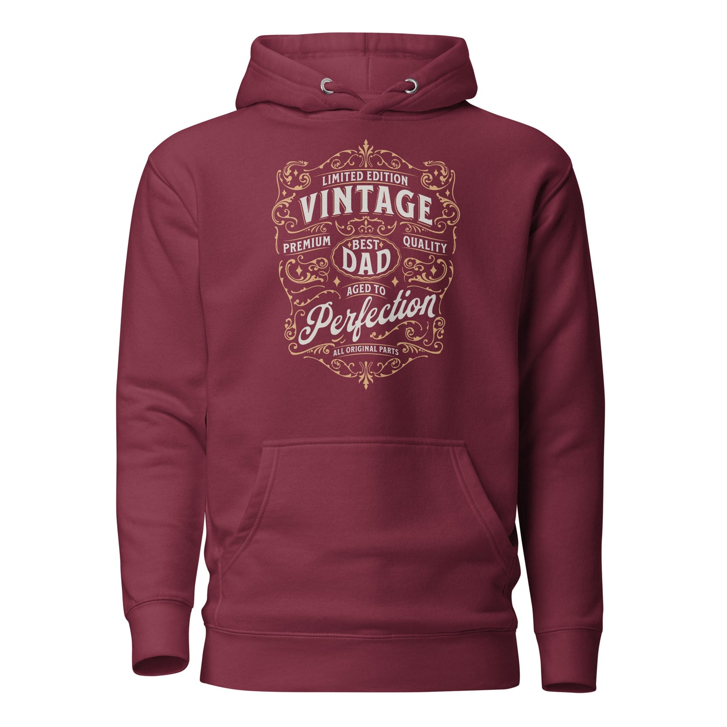 Vintage Dad Aged to Perfection Hoodie Maroon