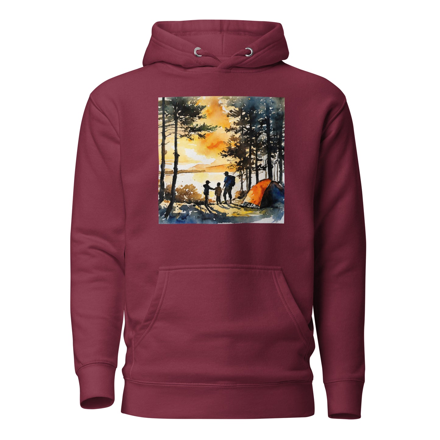 Nostalgic Camping with Dad Hoodie Maroon