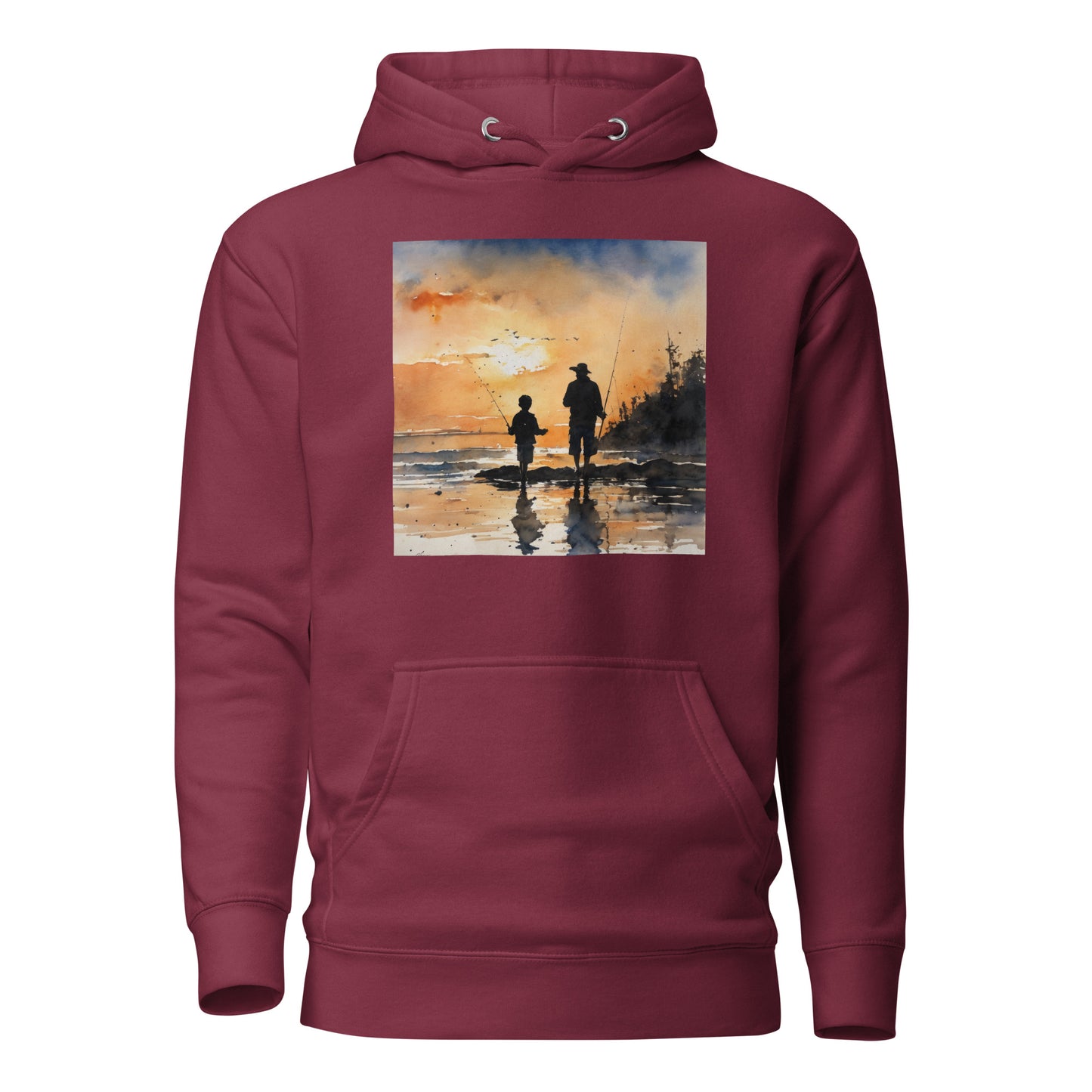 Fishing Days with Dad Hoodie Maroon