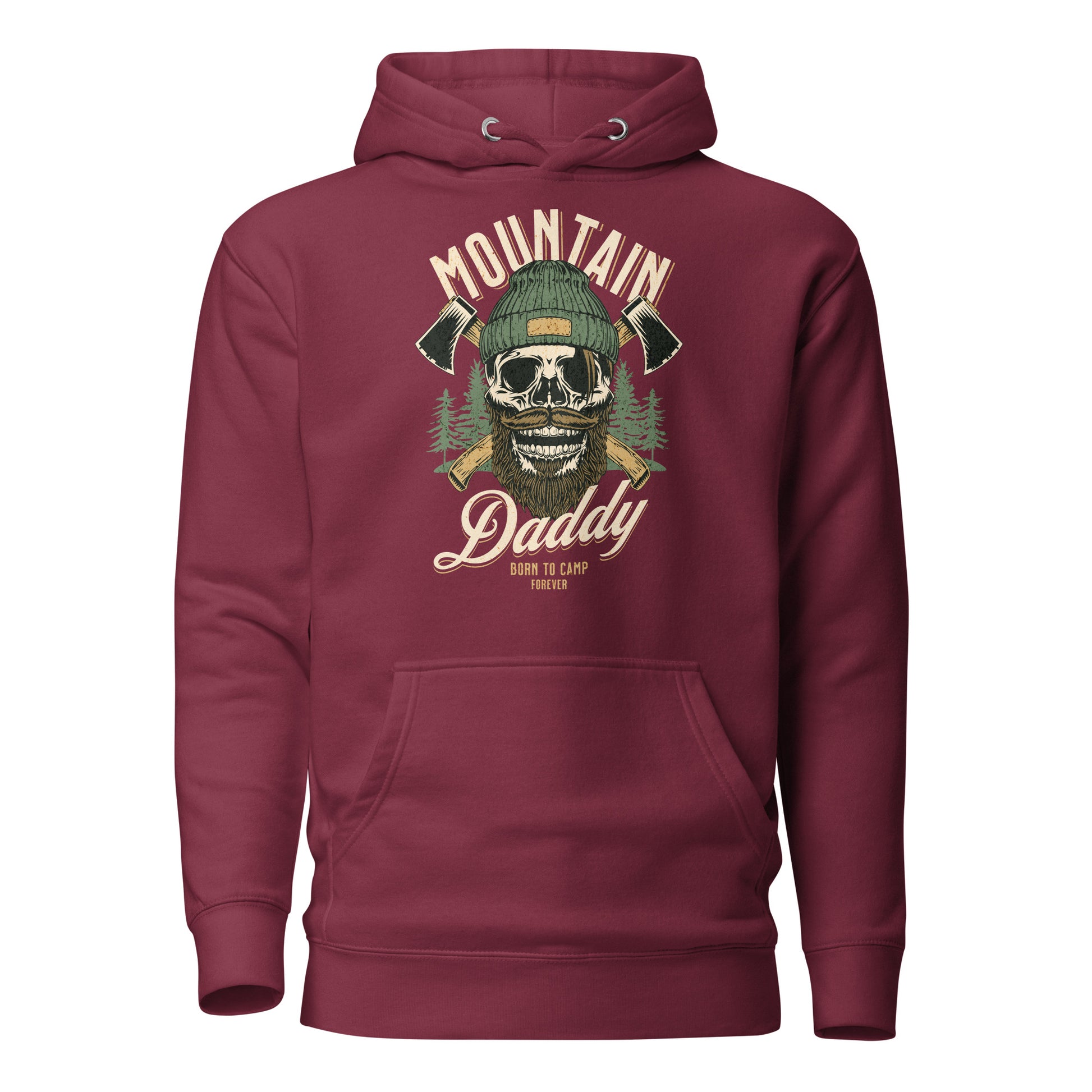 Mountain Daddy Men's Outdoors Hoodie Maroon