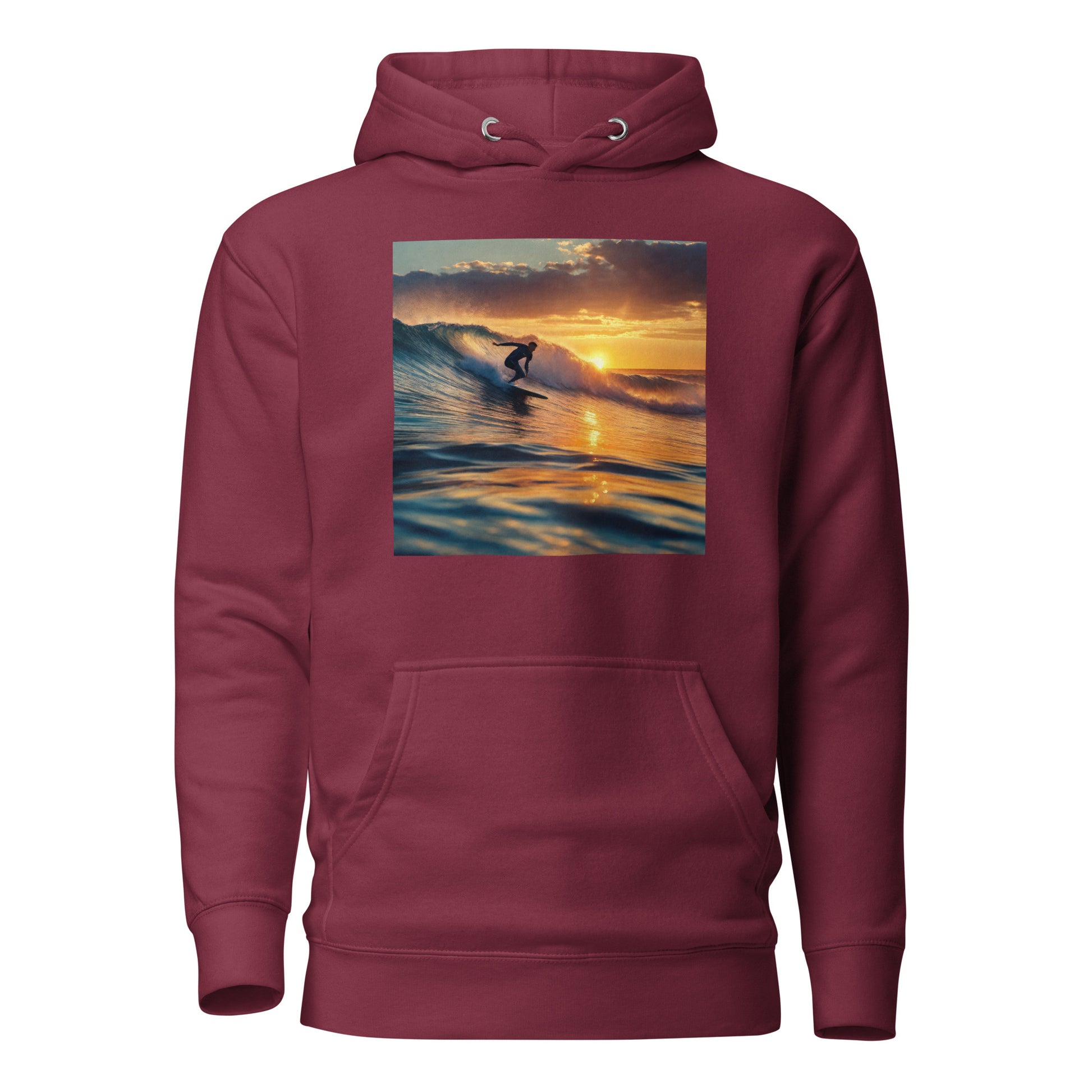 Surfing in the Sunset Men's Hoodie Maroon